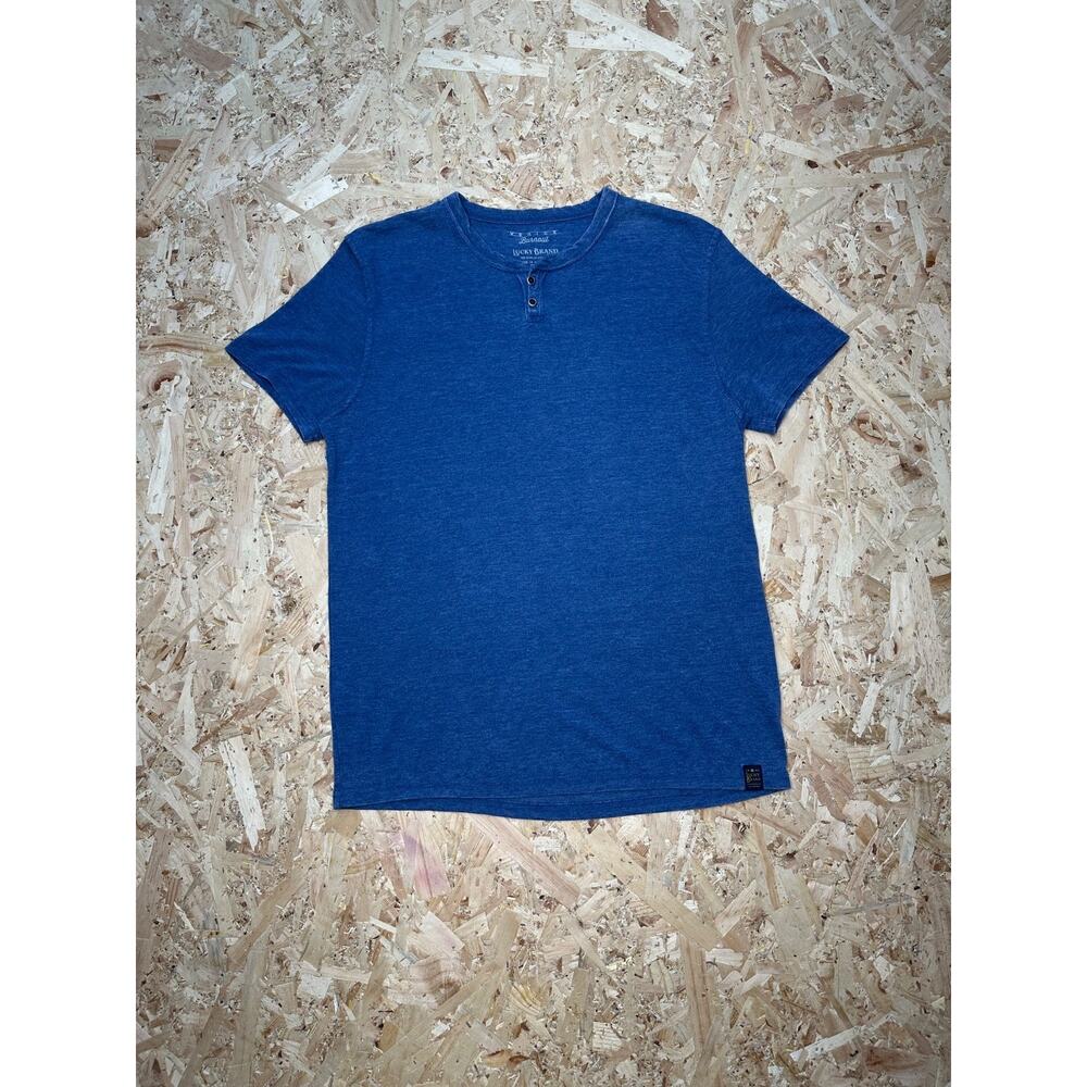 Lucky Brand Mens Blue Short Sleeve Button T-shirt Sz M
